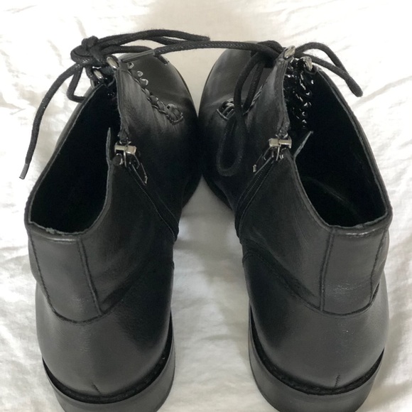 Wittner Jordan Black Laced Ankle Boots Size 37 - Picture 6 of 8